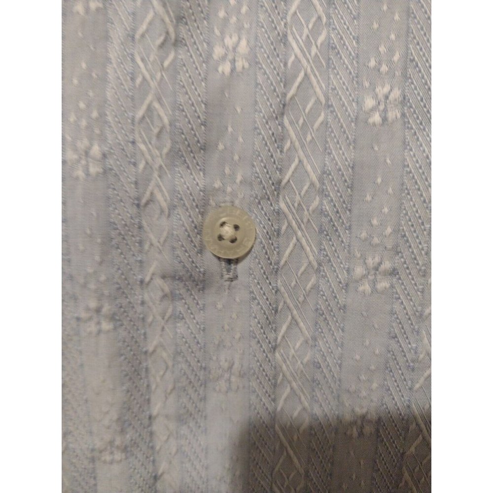 Men's ROBERT GRAHAM Blue Striped Geometric Long Sleeve Button Shirt XL Cotton - Picture 3 of 13